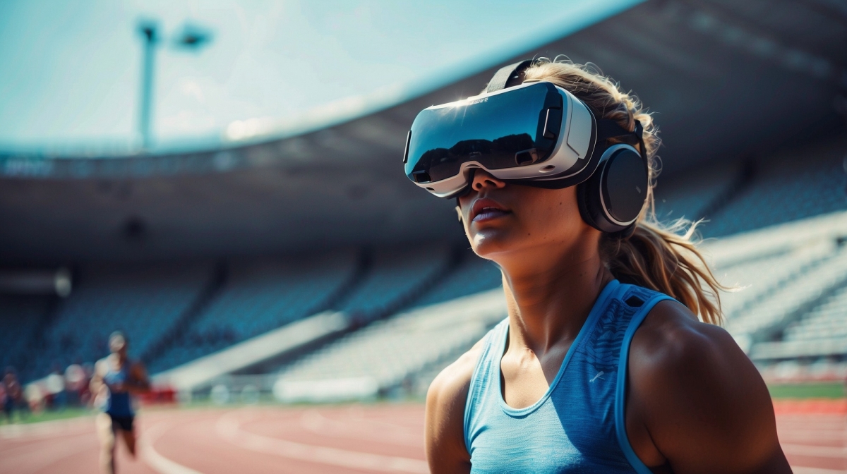 Abbildung 3: Virtual-Reality-Training einer Leichtathletin (KI-generiert).