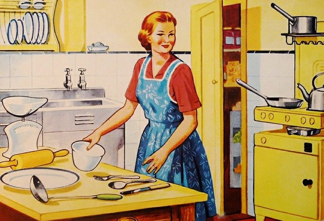 Bild 2: Retro-Hausfrau beim Kochen Bild 2: Retro-Hausfrau beim Kochen